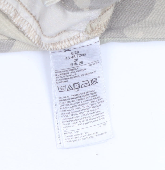 GAP Women’s Beige Camouflage Skinny Jeans Size 6 Slim Fit