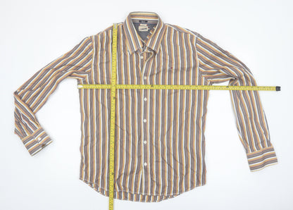 Tommy Hilfiger Men's Multicoloured Slim Fit Striped Button-Up Shirt L
