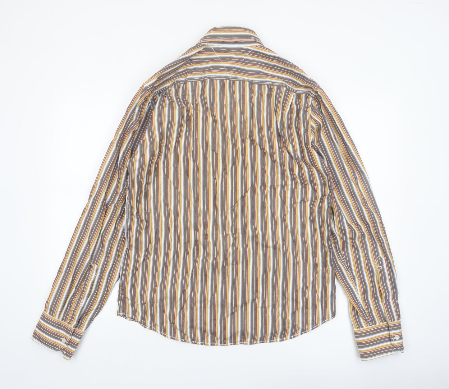 Tommy Hilfiger Men's Multicoloured Slim Fit Striped Button-Up Shirt L