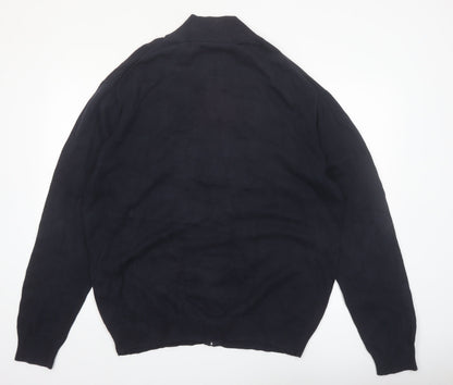 GANT Men’s Blue 2XL Full Zip High Neck Cotton Jumper