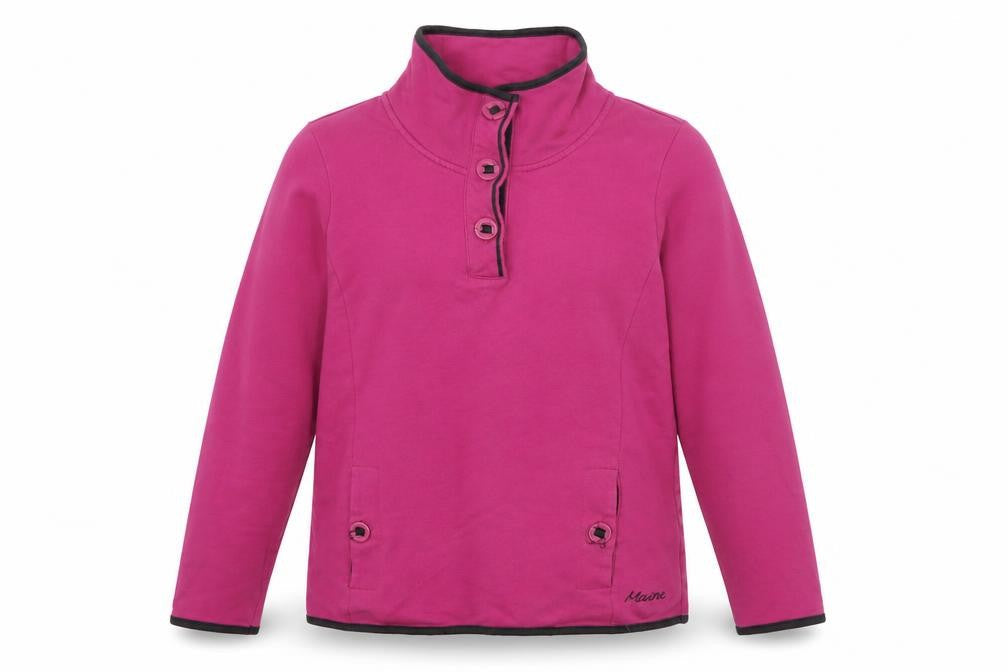 Front view of Maine New England Women’s Pink Cotton Henley Sweatshirt, size UK 10