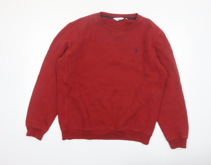 Next Men’s Red Crew Neck Pullover Sweatshirt Size L Regular Fit