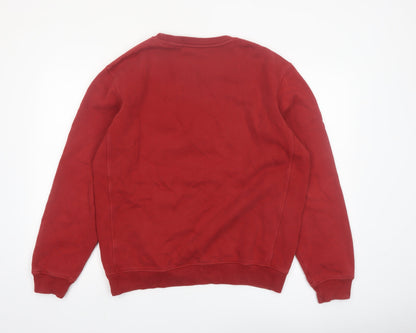 Next Men’s Red Crew Neck Pullover Sweatshirt Size L Regular Fit
