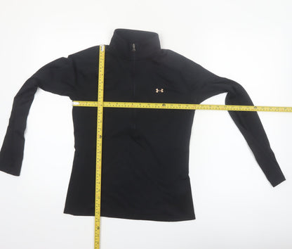 Under Armour Women's Black Small 1/4 Zip Long Sleeve HeatGear Top