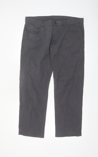 Dunnes Stores Men's Charcoal Chino Trousers Size 38W 30L Cotton Blend