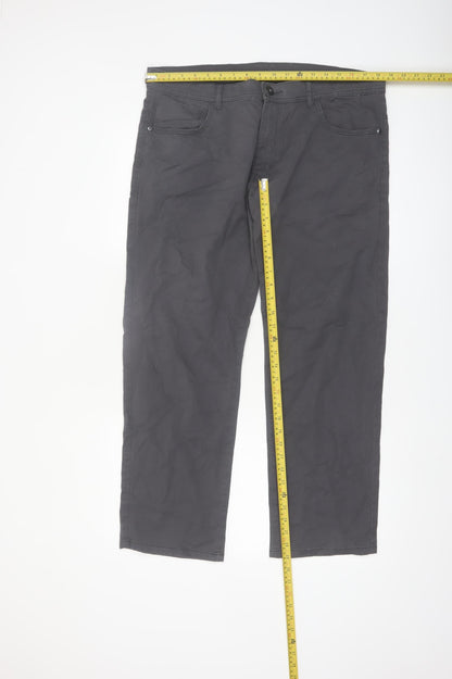 Dunnes Stores Men's Charcoal Chino Trousers Size 38W 30L Cotton Blend