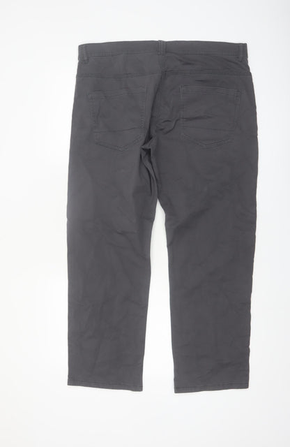 Dunnes Stores Men's Charcoal Chino Trousers Size 38W 30L Cotton Blend