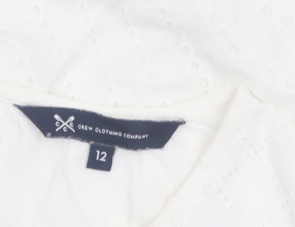 Crew Clothing Company Women's White Cotton Sleeveless Blouse Size 12
