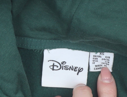 Disney Winnie the Pooh Green Hoodie XS Women's Pullover Hooded Sweatshirt