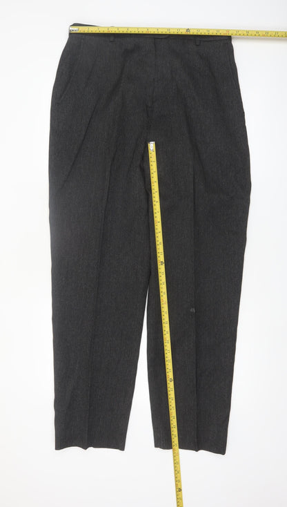 Larry Levine Women’s Grey Pleated Dress Pants Size 16 Tailored Twill Trousers