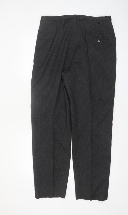 Larry Levine Women’s Grey Pleated Dress Pants Size 16 Tailored Twill Trousers