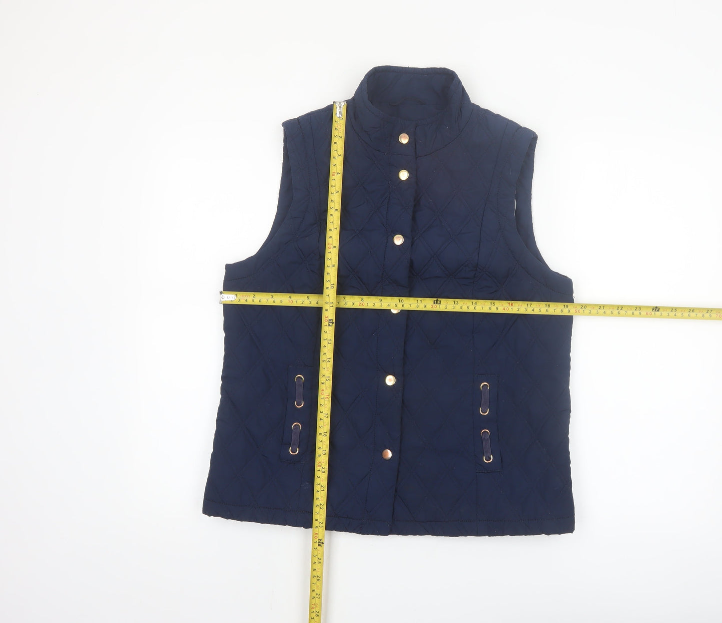 Marks and Spencer Women Blue Quilted Padded Waistcoat Size 12