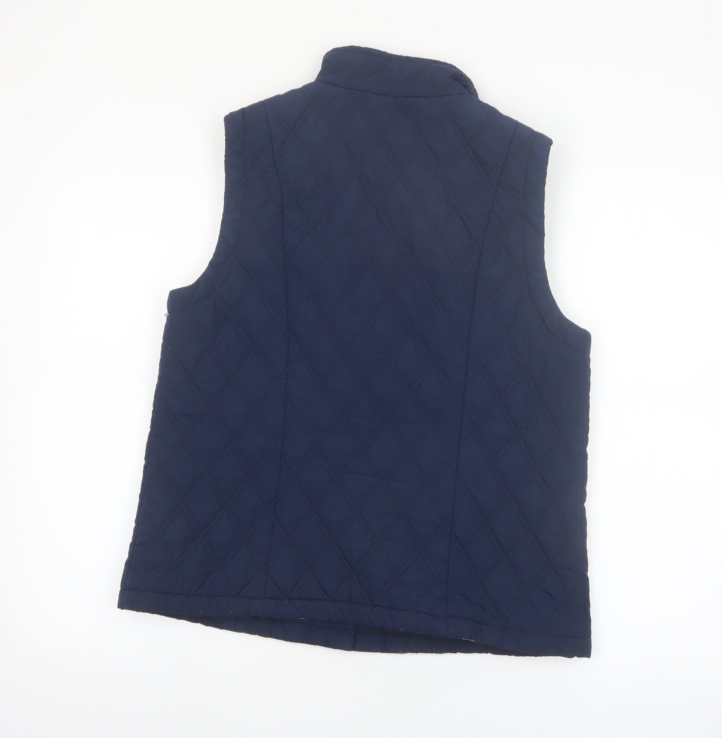 Marks and Spencer Women Blue Quilted Padded Waistcoat Size 12