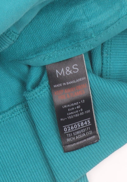 Marks and Spencer Women’s Rich Aqua Full Zip Hoodie Size 12
