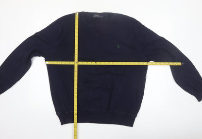 Ralph Lauren Men's Blue XL Pullover Cotton Crew Neck Jumper