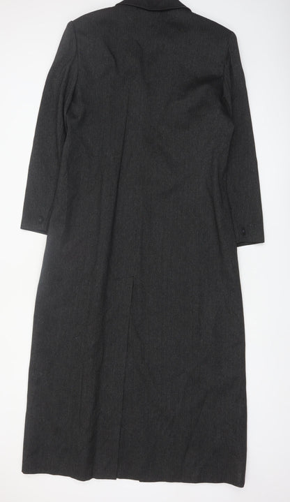 Larry Levine Women’s Grey Pinstripe Long Overcoat Size 16
