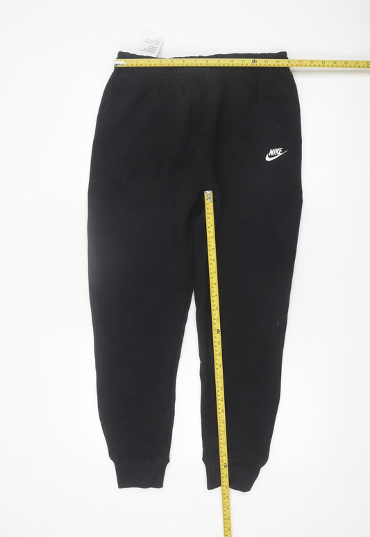 Nike Men’s Black Fleece Jogger Trousers Size L Comfortable Fit