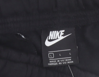 Nike Men’s Black Fleece Jogger Trousers Size L Comfortable Fit