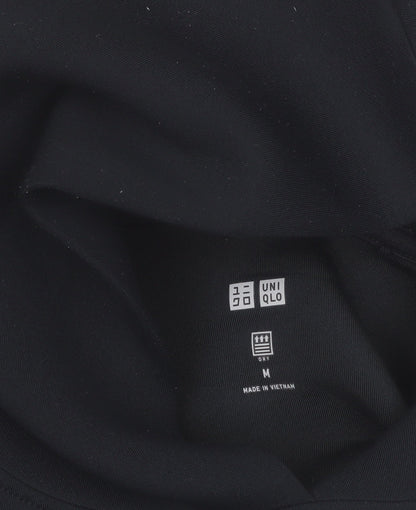 Uniqlo Women Black Medium Pullover Hoodie Polyester Blend