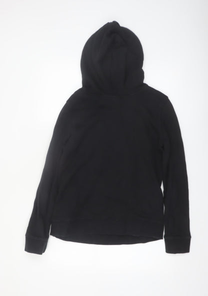 Adidas Women Black Trefoil Hoodie Size 8 Pullover Cotton Blend
