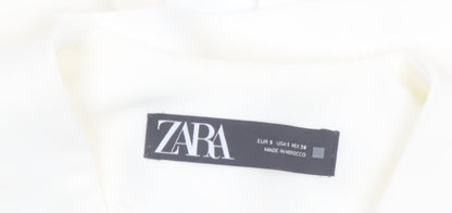 Zara Women Ivory Sleeveless Suit Waistcoat Size S Tailored Lined