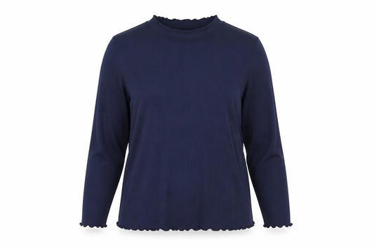 Esmara Womens Blue Mock Neck Long Sleeve Basic Top Size 16/18