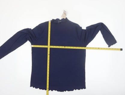Esmara Womens Blue Mock Neck Long Sleeve Basic Top Size 16/18