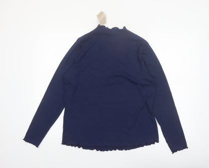Esmara Womens Blue Mock Neck Long Sleeve Basic Top Size 16/18