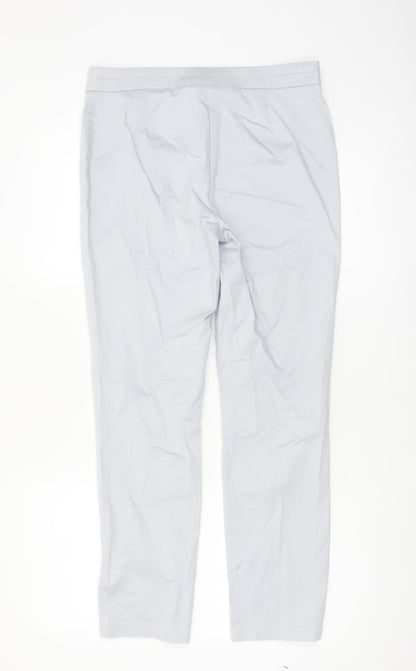 Marks and Spencer Women’s Grey Stretch Cotton Straight Trousers UK 10 Short