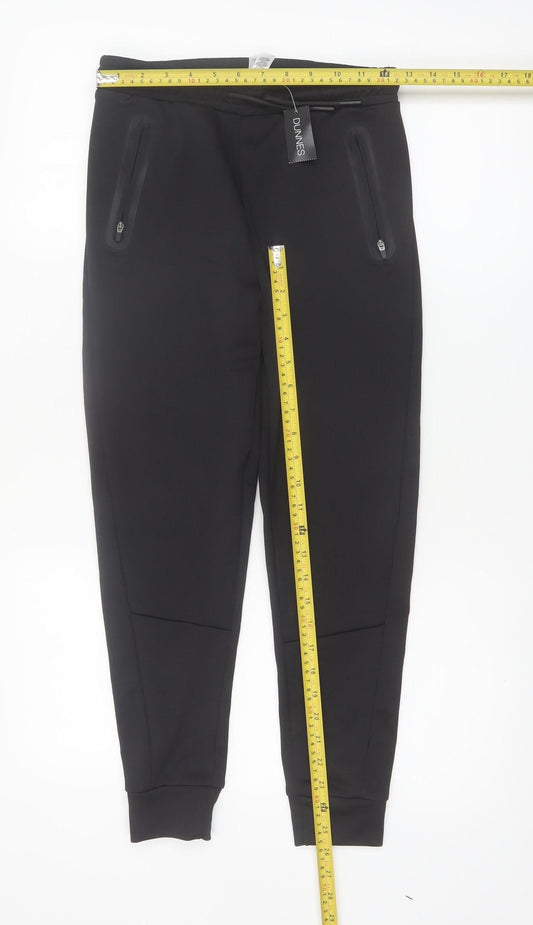 Dunnes Stores Boys Black Jogger Trousers 26in Waist 100% Polyester