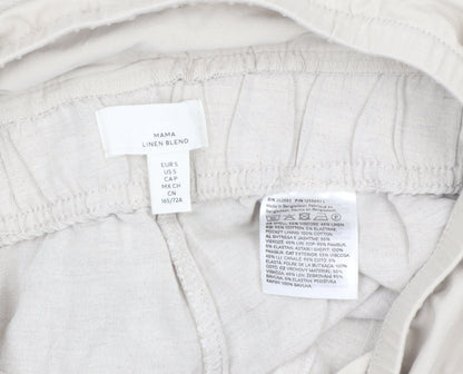 H&M Women Beige Maternity Linen Blend Casual Shorts Size S