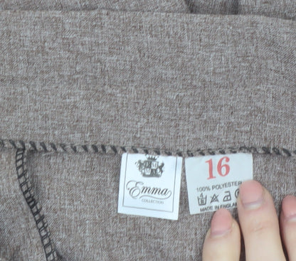 Emma Collection Womens Brown Size 16 Straight Trousers