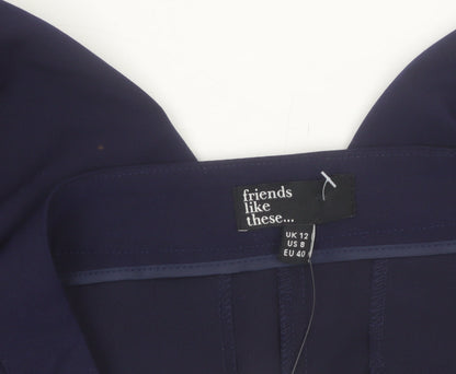 Friends Like These Women’s Blue Size 12 Slim Tapered Stretch Trousers