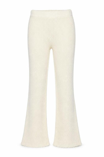 PrettyLittleThing Women's Ivory Knitted Flared Trousers Size S