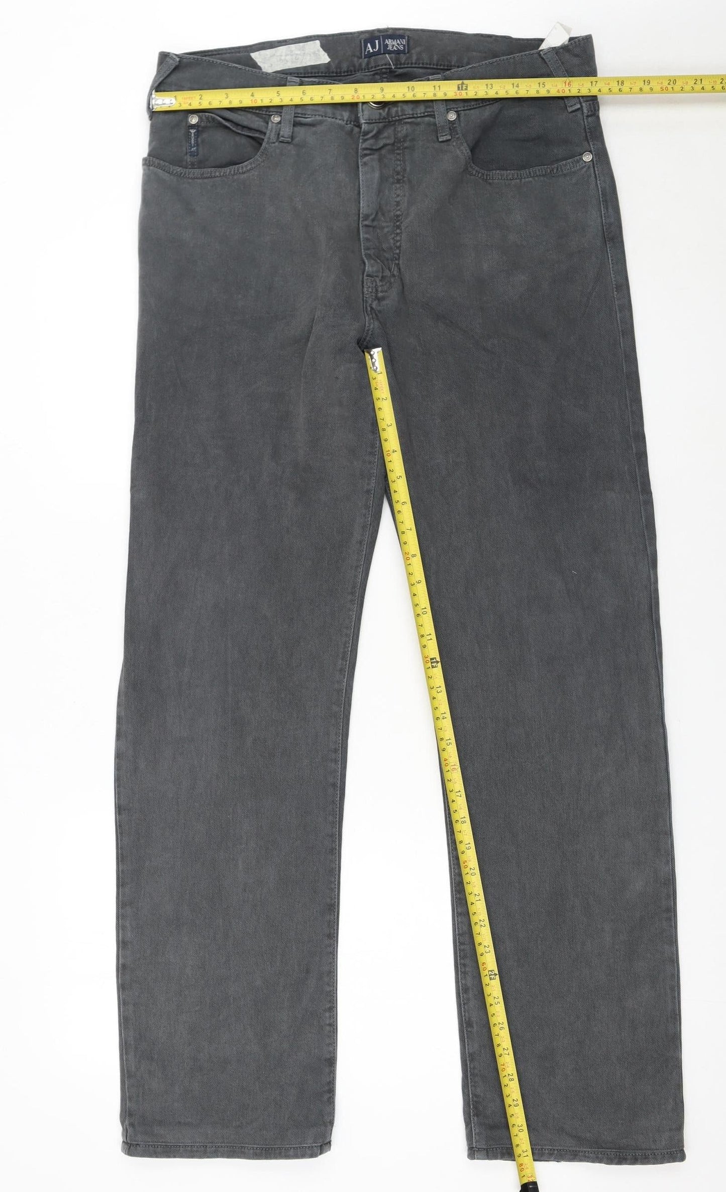 Armani Jeans Men's Grey Straight Leg Denim Jeans 34W 33L