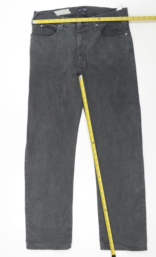 Armani Jeans Men's Grey Straight Leg Denim Jeans 34W 33L