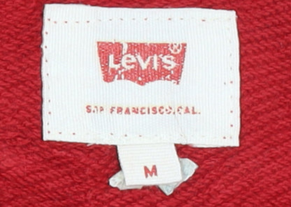 Levi's Women's Red Pullover Hoodie Medium Classic Logo Sweatshirt