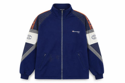 Champion Men's Blue Medium Full Zip Track Jacket 90s Sports Style