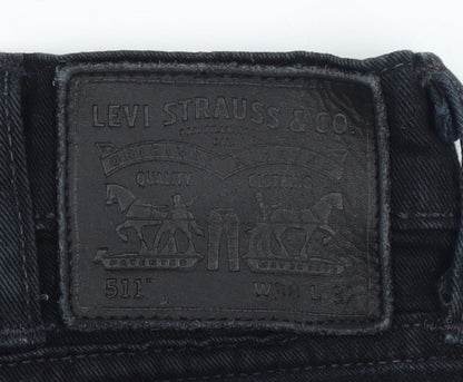 Levi's 511 Men's Black Slim Jeans W32 L32 Dark Wash