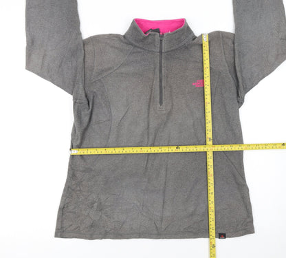 The North Face Women Grey Half Zip Fleece Sweatshirt Size M
