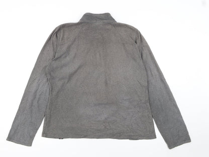 The North Face Women Grey Half Zip Fleece Sweatshirt Size M