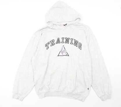 Le Coq Sportif Mens Grey Hoodie Medium Pullover Training Style