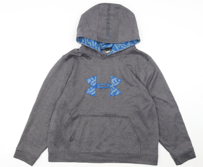 Under Armour Boys Grey Pullover Hoodie YXL Loose Fit Performance Fleece