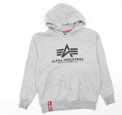 Alpha Industries Men's Grey Pullover Hoodie Small Regular Fit
