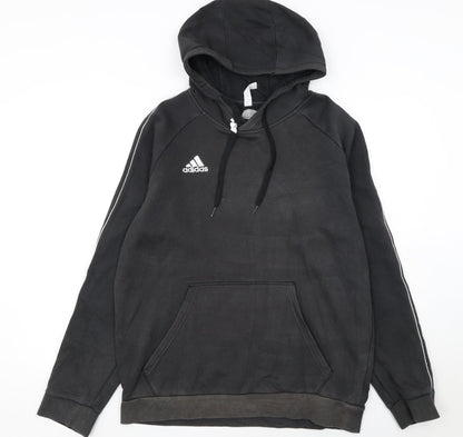 Adidas Men’s Black Pullover Hoodie L Fleece Logo Sportswear