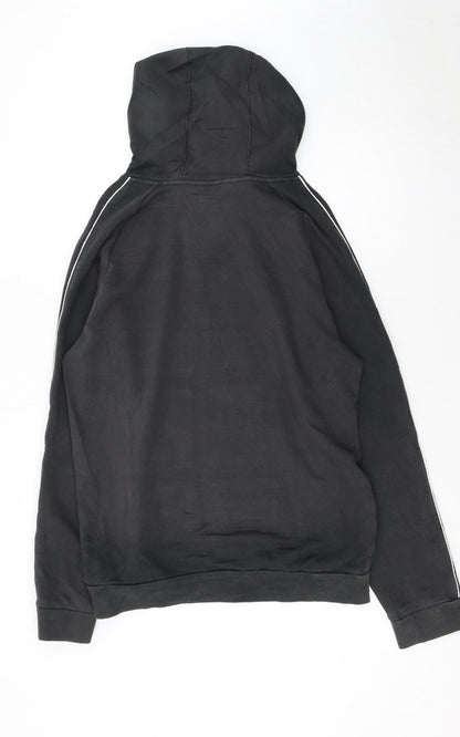 Adidas Men’s Black Pullover Hoodie L Fleece Logo Sportswear