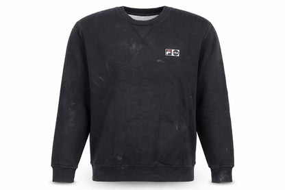 Fila Men's Black Logo Pullover Sweatshirt L Regular Fit Crew Neck