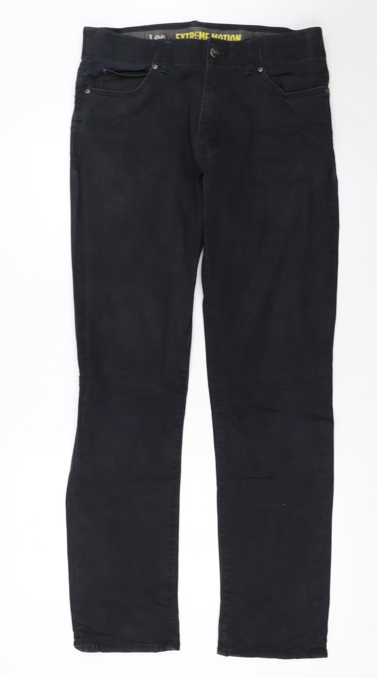 Lee Men’s Black Extreme Motion Straight Fit Jeans 32W 34L