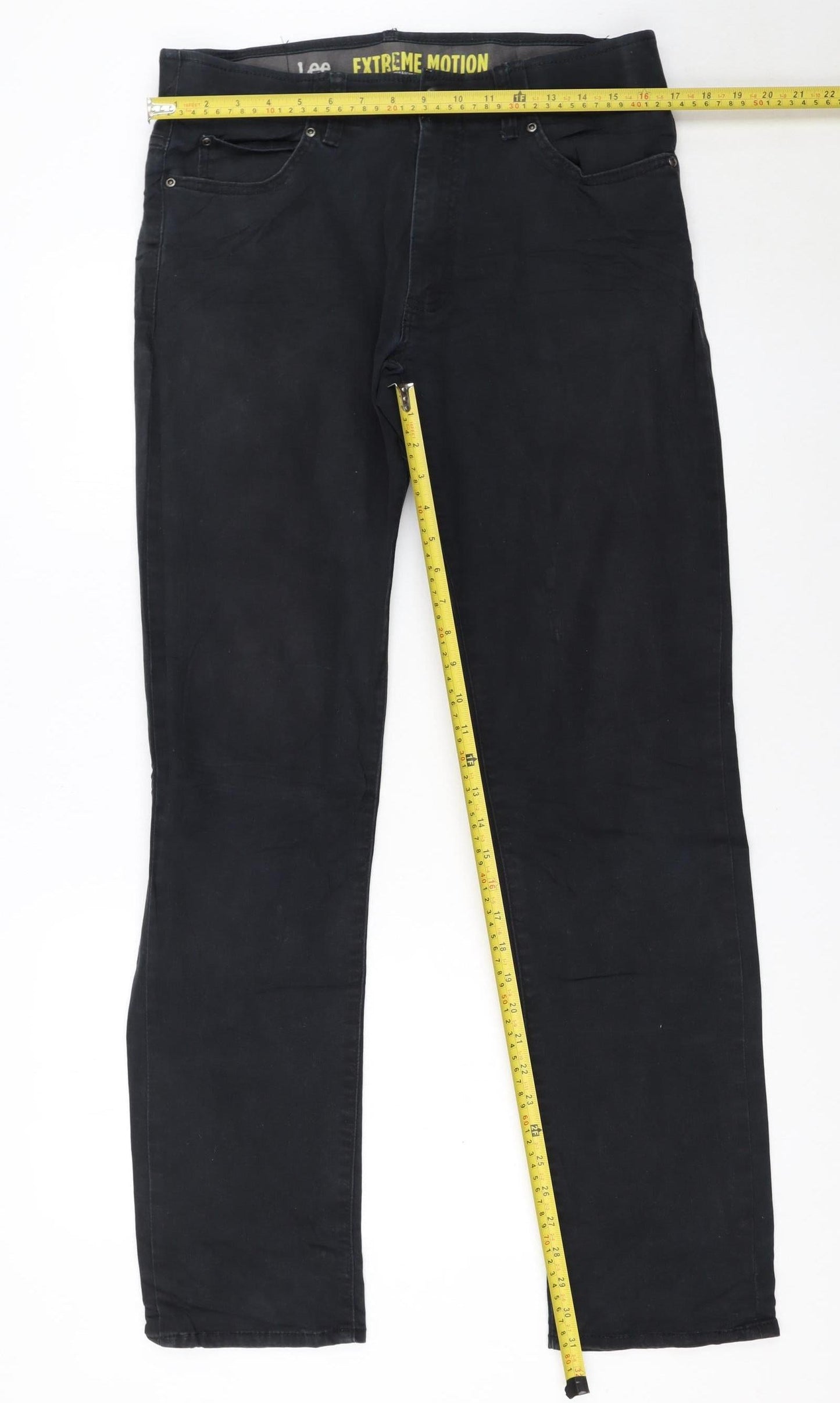 Lee Men’s Black Extreme Motion Straight Fit Jeans 32W 34L