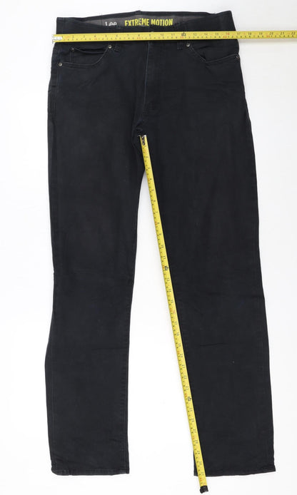 Lee Men’s Black Extreme Motion Straight Fit Jeans 32W 34L